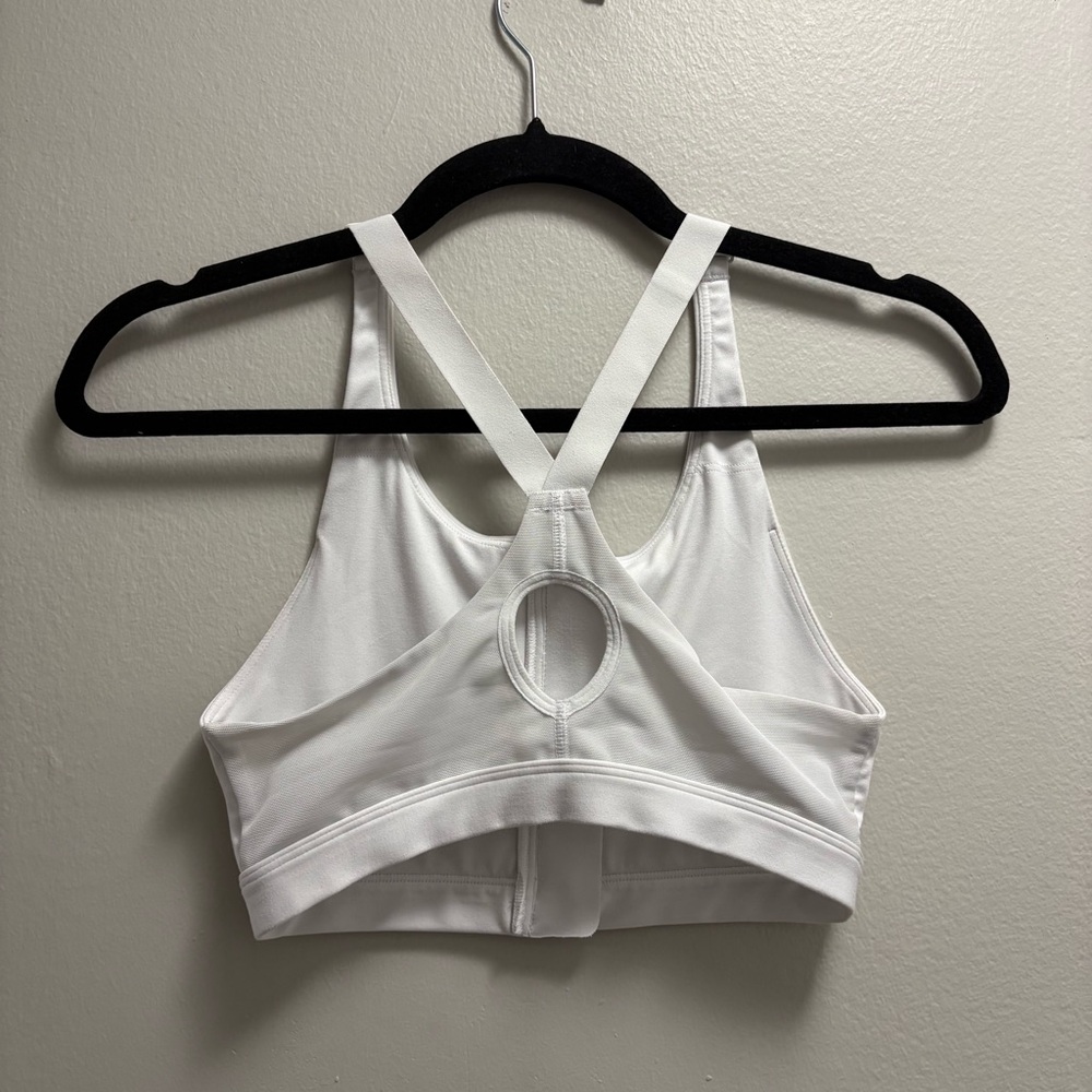 Gymshark White Zip Front Sports Bra XS Athletic Workout Crop Top Activewear - Picture 5 of 13